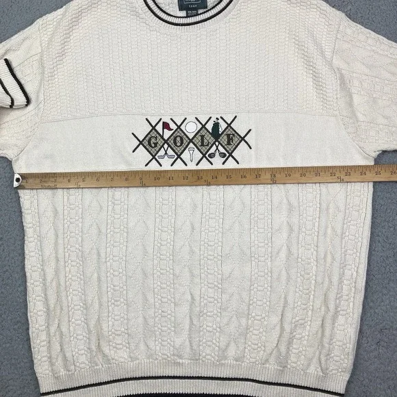 Vintage Haggar Tour Golf Sweater Cable Knit Crewneck Pullover Sweatshirt XXL‎ - Picture 6 of 6
